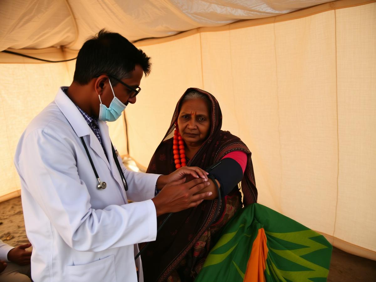 Community health checkup camp and medical assistance in Araria district, Bihar